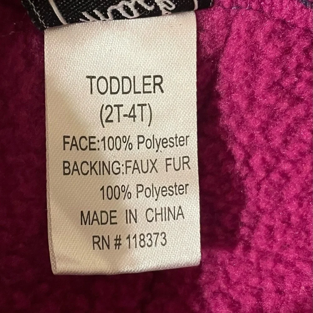 Mack & Co girls purple floral Fleece Garden Hat Roll Up Brim